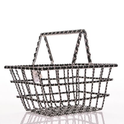 Chanel Brass Calfskin Grocery By Shopping Basket Silver 3 of 5