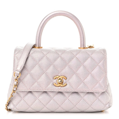 Chanel Iridescent Caviar Quilted Mini Coco Handle Flap Light Pink 1 of 10