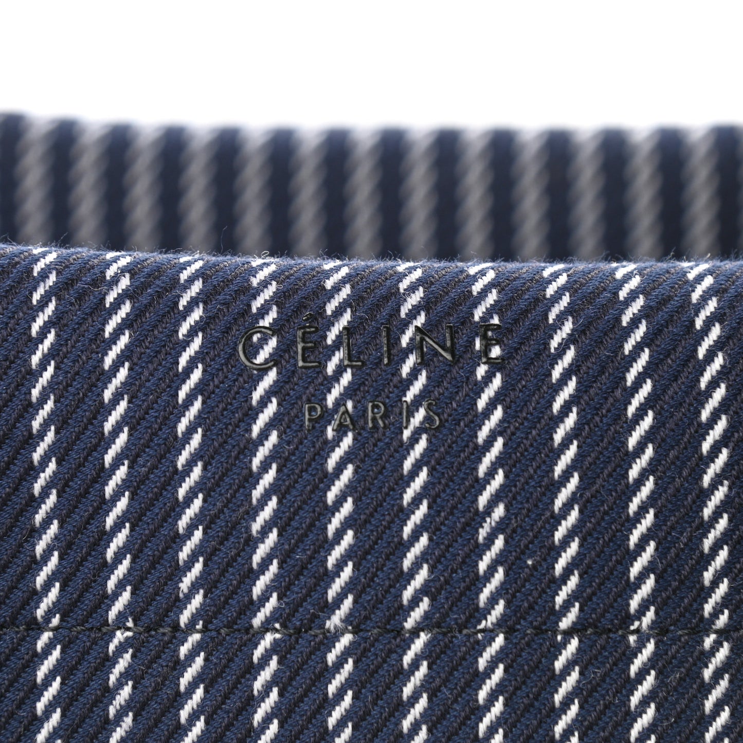 Cotton Canvas Striped Medium Phantom Luggage Navy White