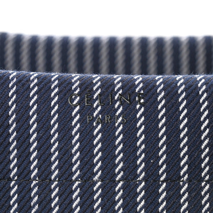 Celine Cotton Canvas Striped Medium Phantom Luggage Navy White 6 of 12