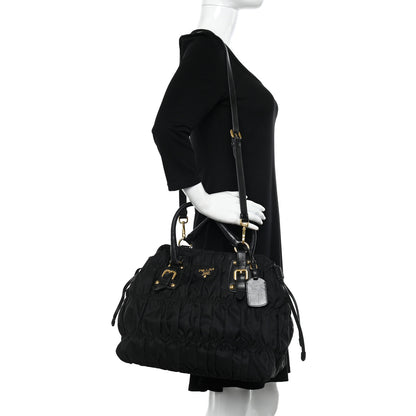 Prada Tessuto Nylon Gaufre Tote Black 2 of 12