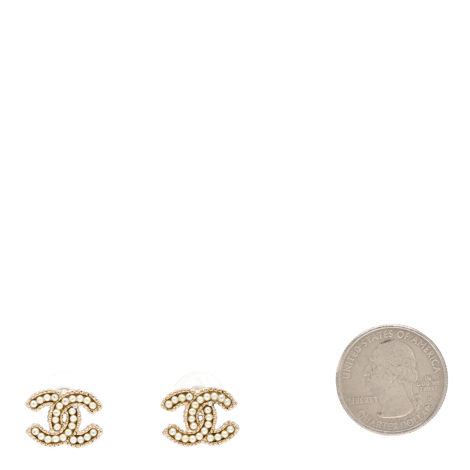 Chanel Pearl CC Earrings Gold 2 of 5