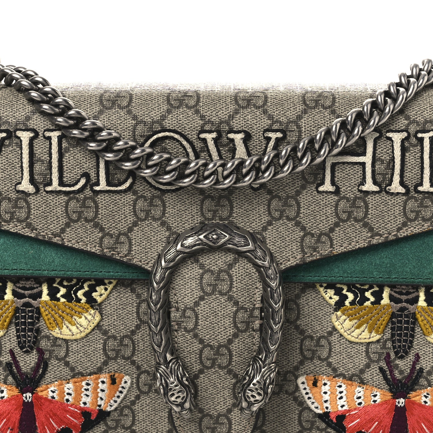 Gucci GG Supreme Monogram Willow Hill Embroidered Small Dionysus Shoulder Bag Emerald 8 of 12