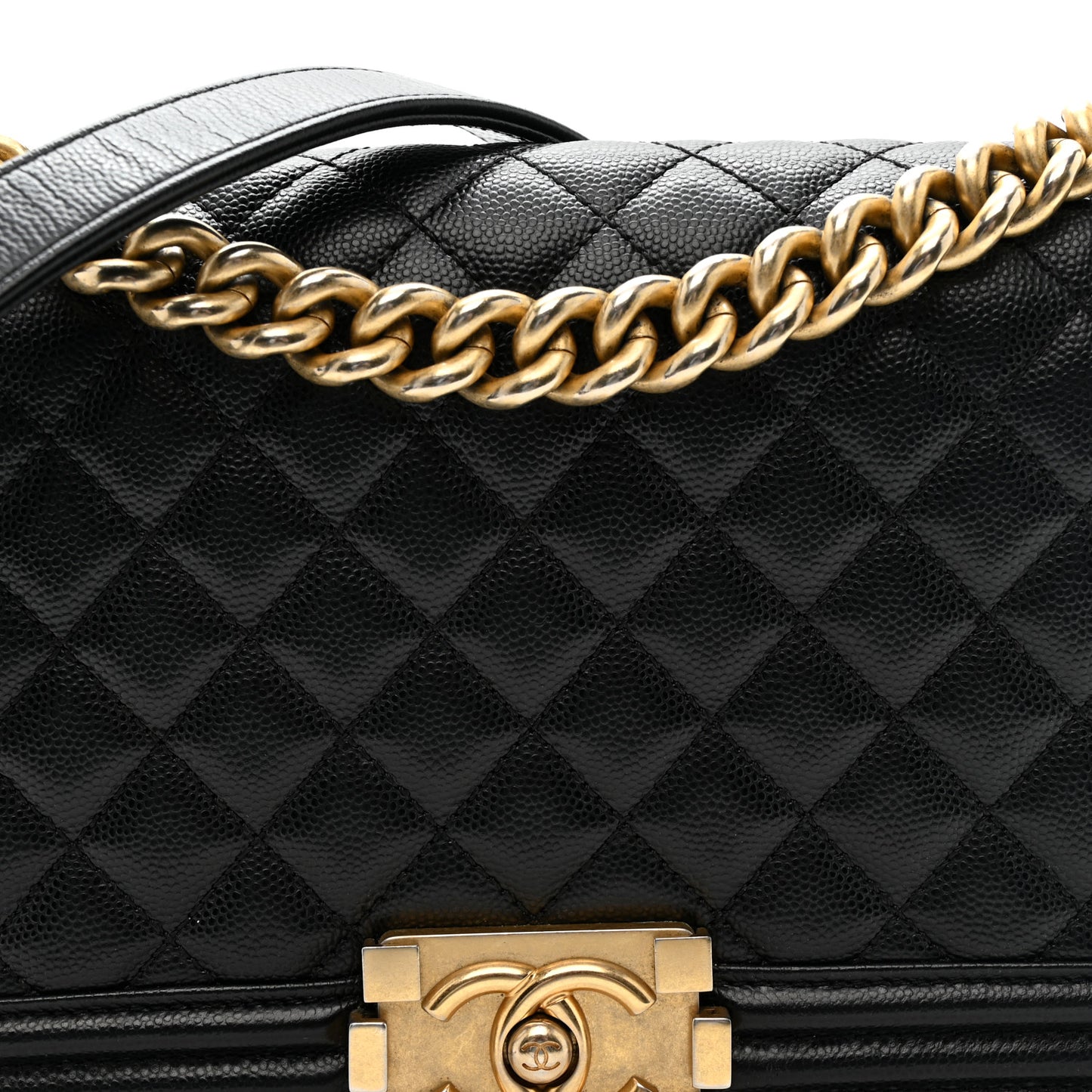 Caviar Quilted Medium Boy Flap Black