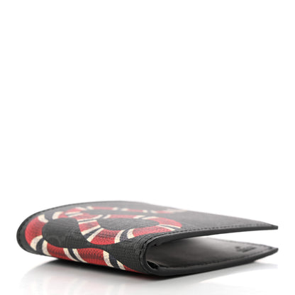 Gucci GG Supreme Monogram Kingsnake Nice Bi-Fold Wallet Black Grey 4 of 8