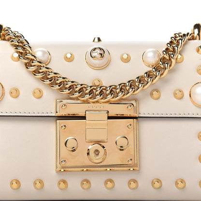 Gucci Calfskin Studded Small Padlock Shoulder Bag White 10 of 10