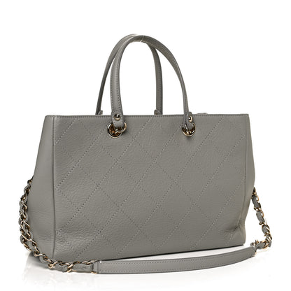 Chanel Bullskin Stitched Small Shopping Bag Grey 3 of 12