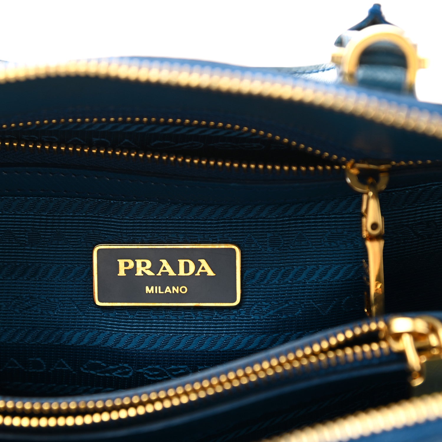 Prada Saffiano Vernice Small Promenade Tote Azzurro 6 of 10