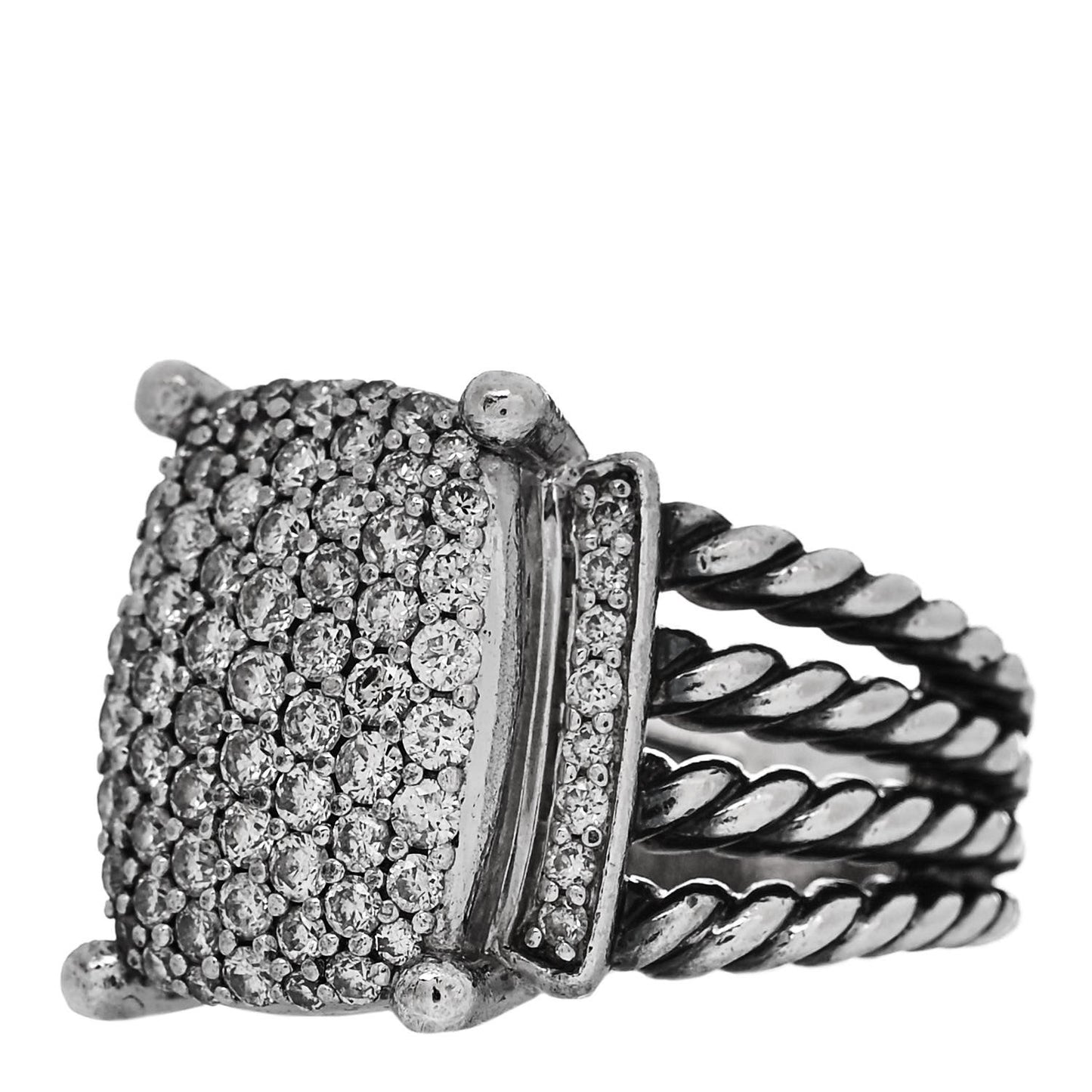 Sterling Silver Diamond 16mm Wheaton Ring 54 6.75
