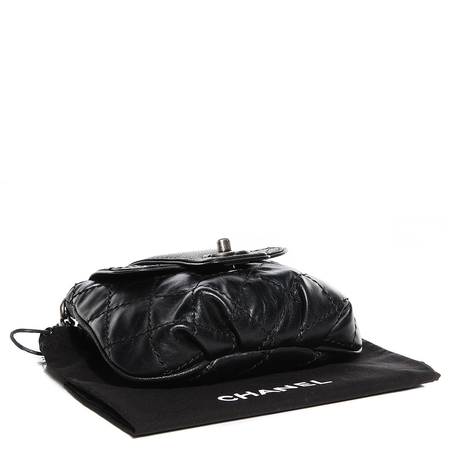 Chanel Caviar Calfskin Bubble Graphic Mini Messenger Bag Black 4 of 9