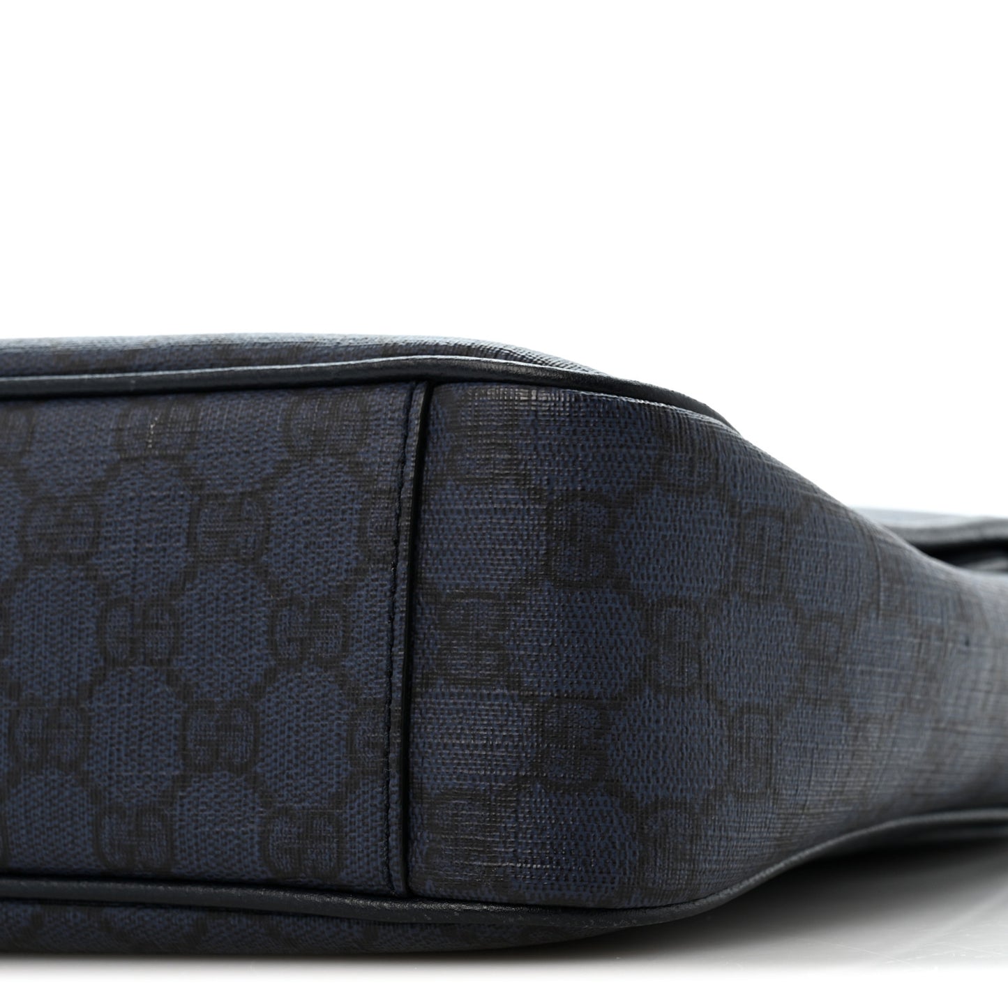 Tender GG Supreme Monogram Textured Dollar Calfskin Ophidia Messenger Bag Dark Blue