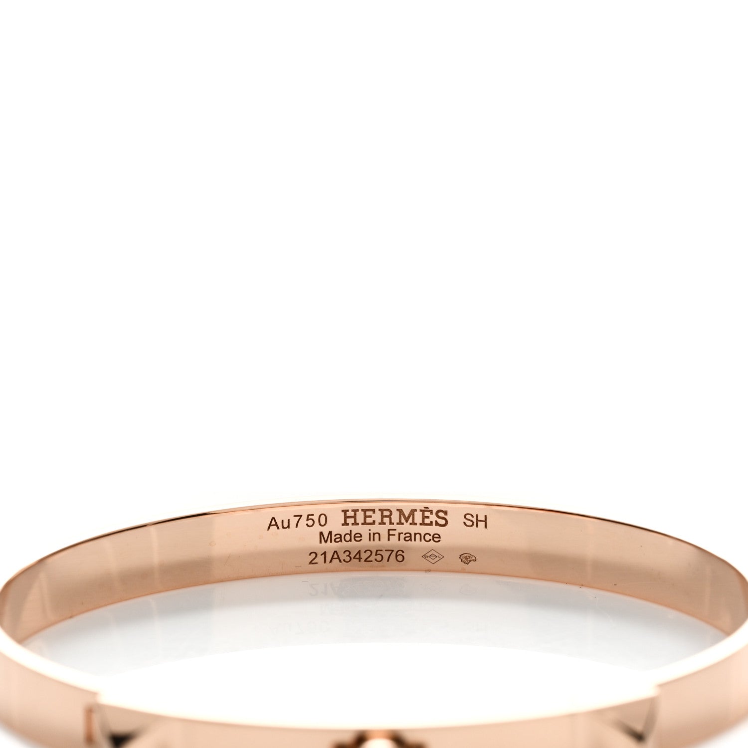 Hermes 18K Rose Gold PM Collier De Chien Bracelet SH 3 of 3
