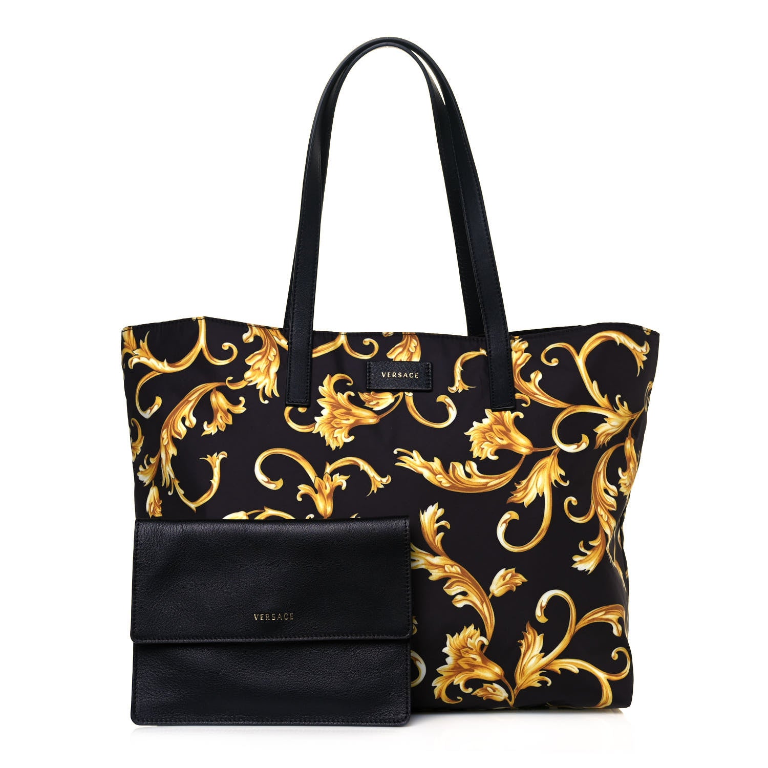 Versace Nylon Baroque Print Tote Black 1 of 10