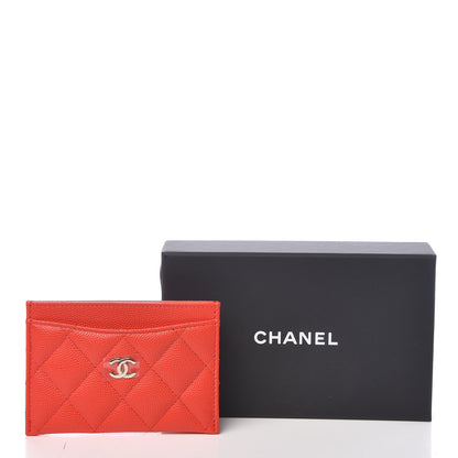 Chanel Caviar Quilted Card Holder Red 9 of 9