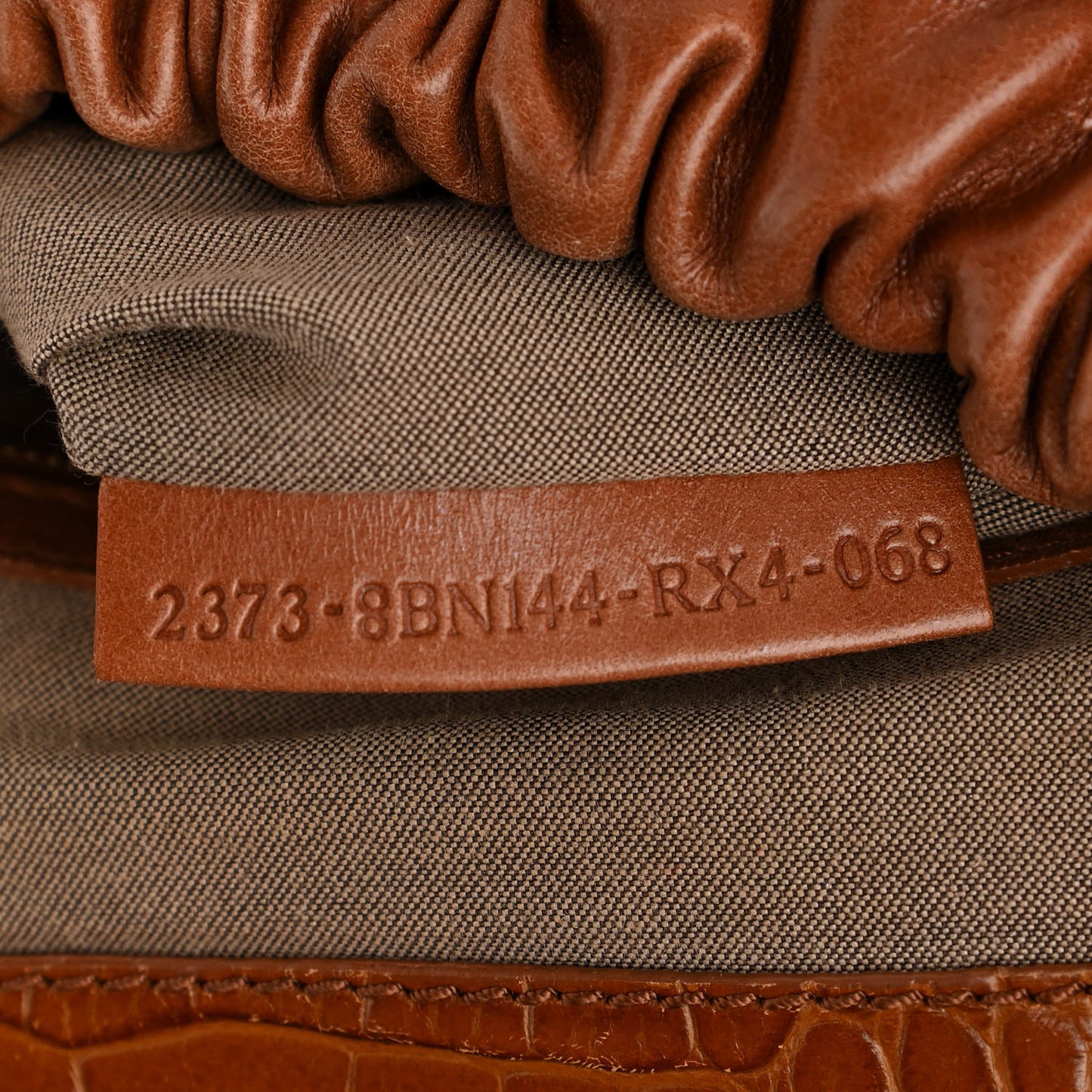 Lambskin Crocodile Embossed Medium Magic Bag Honey
