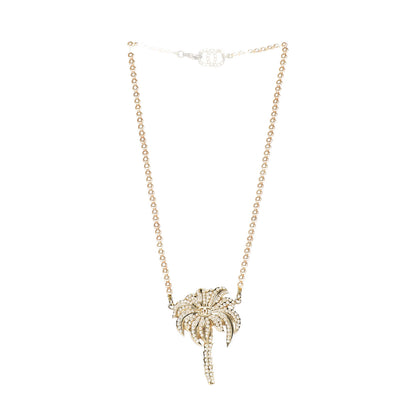 Chanel Pearl CC Palm Tree Necklace Gold 2 of 7