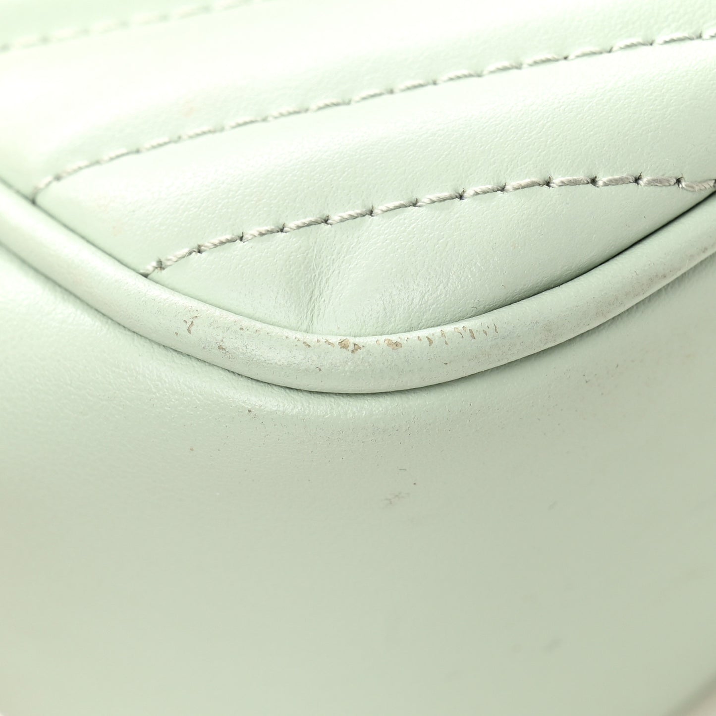 Calfskin Matelasse Small GG Marmont Chain Shoulder Bag Salvy Green
