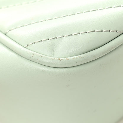 Gucci Calfskin Matelasse Small GG Marmont Chain Shoulder Bag Salvy Green 11 of 12