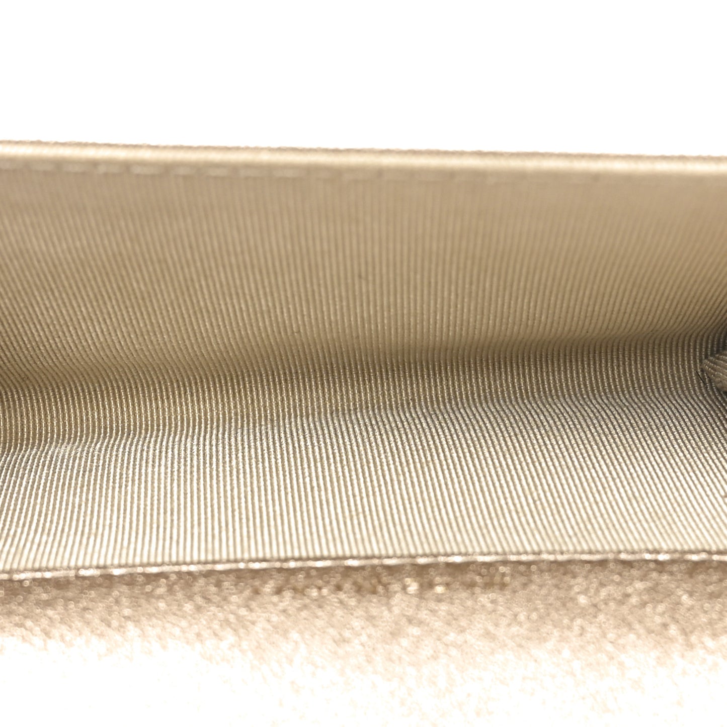 Metallic Lambskin Quilted Flap Card Holder Wallet Gold