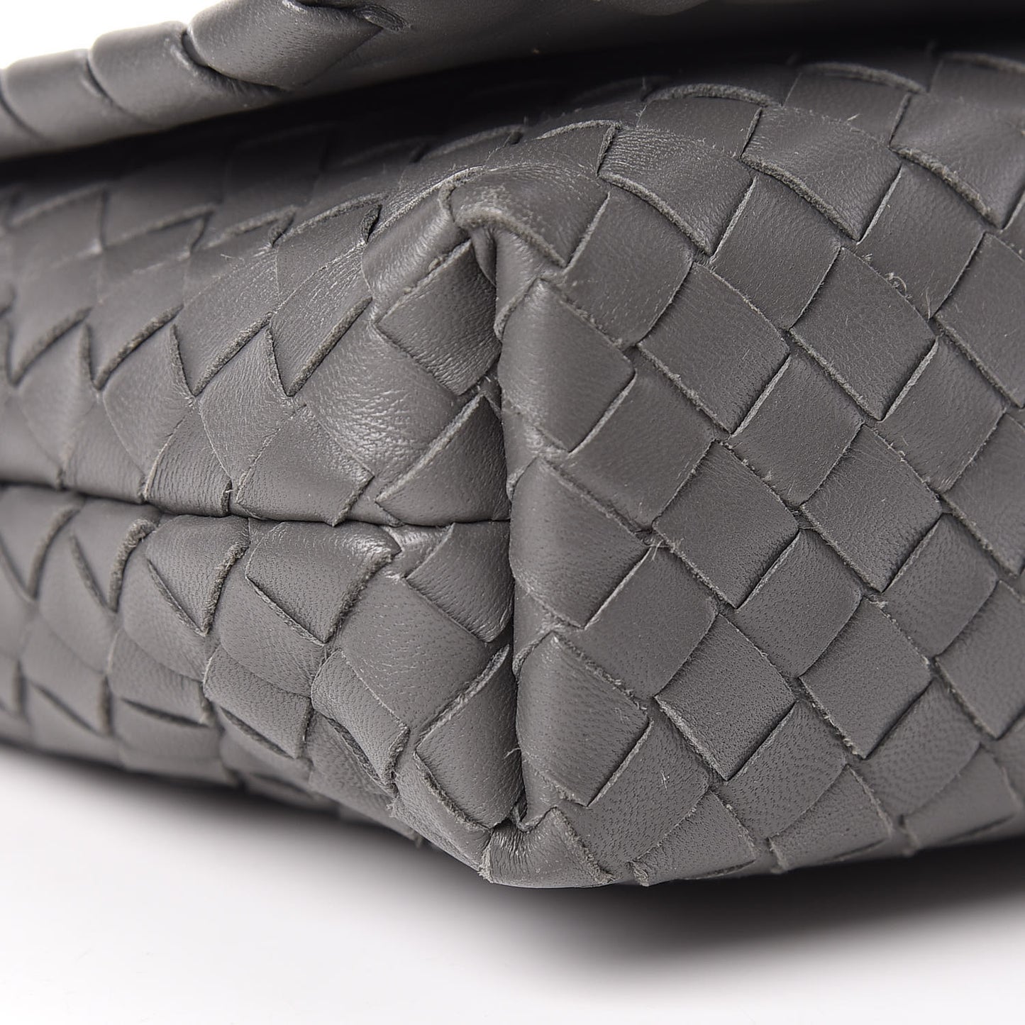 Nappa Intrecciato Dahlia Clutch Crossbody Light Grey