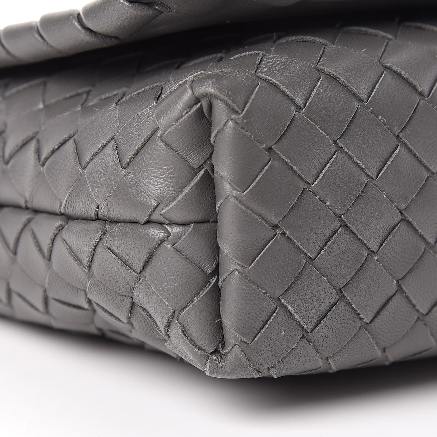 Bottega Veneta Nappa Intrecciato Dahlia Clutch Crossbody Light Grey 10 of 14