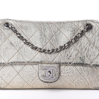 Chanel Distressed Metallic Lambskin Quilted Le Marais Ligne Flap Gold 7 of 9