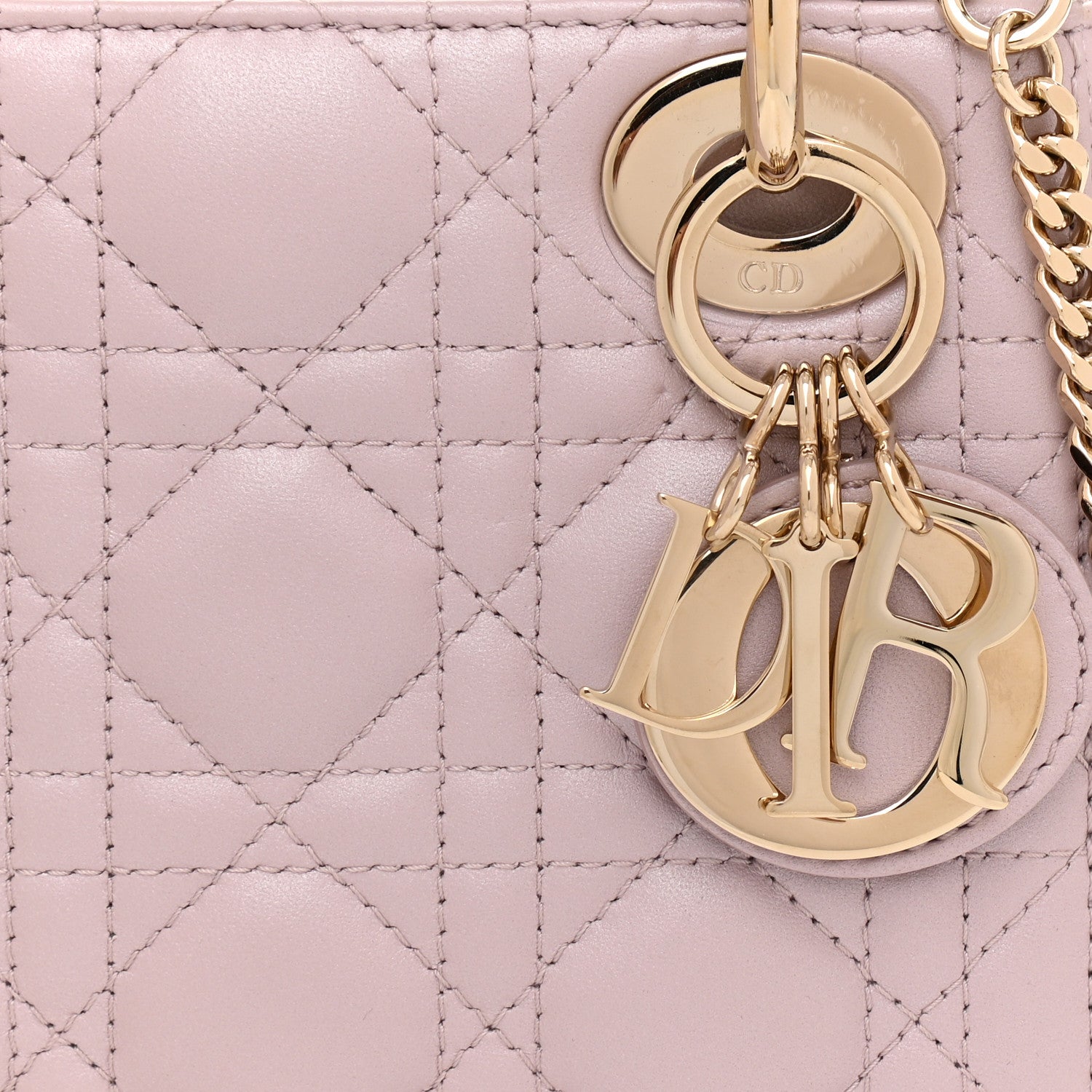 Christian Dior Metallic Lambskin Cannage Mini Lady Dior Lotus 15 of 21