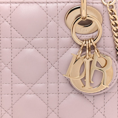 Christian Dior Metallic Lambskin Cannage Mini Lady Dior Lotus 15 of 21