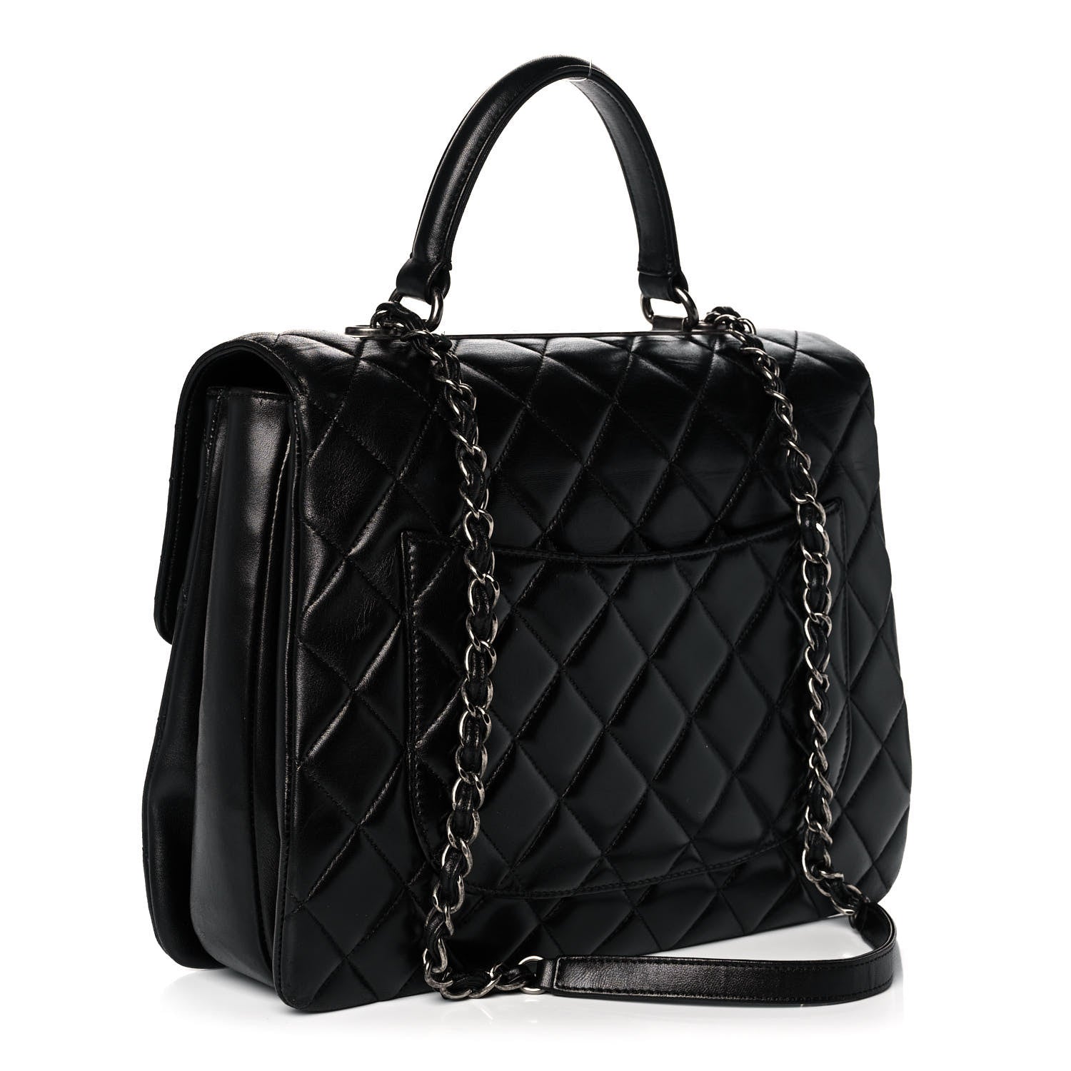 Chanel Lambskin Quilted Large Trendy CC Dual Handle Flap Bag Black 2 of 15