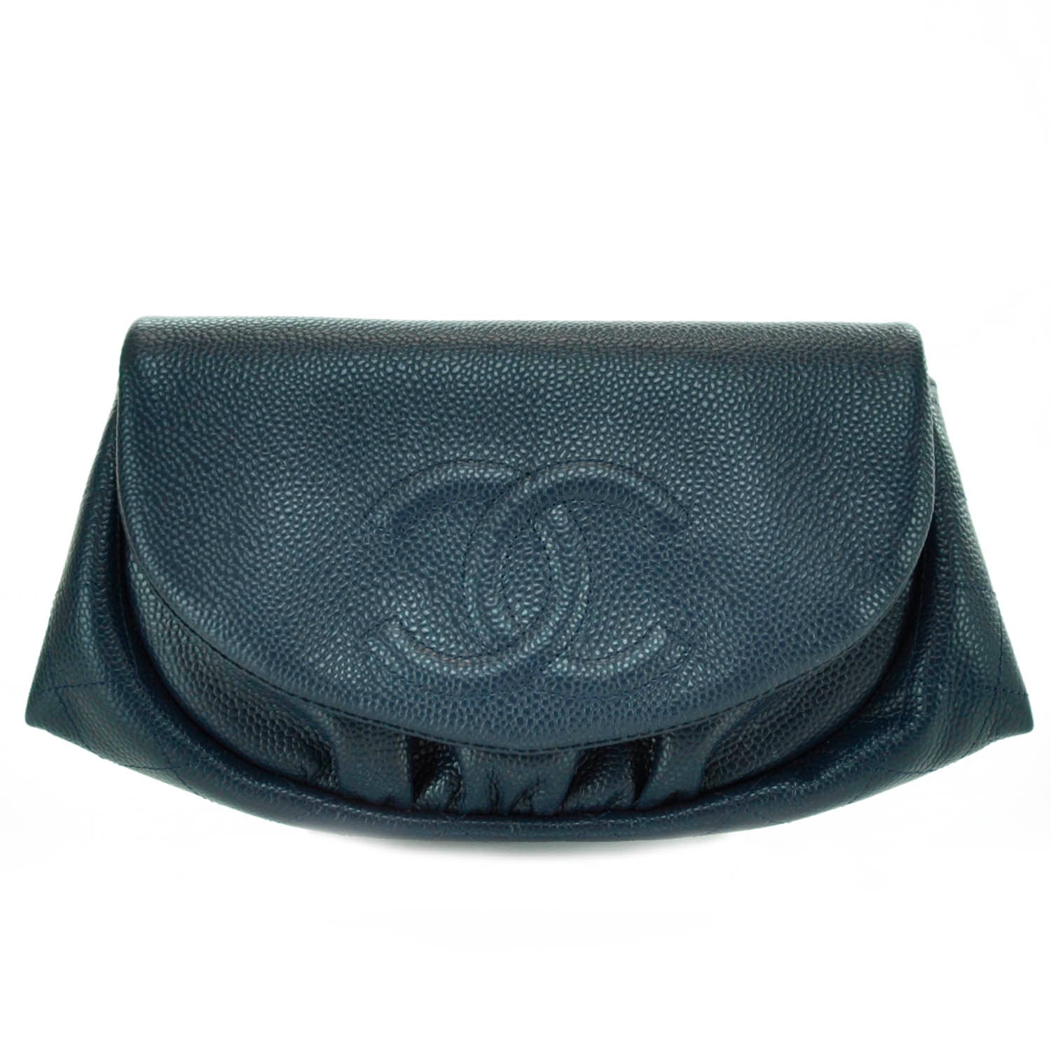 Chanel Caviar Half Moon Wallet On Chain Navy 1 of 9