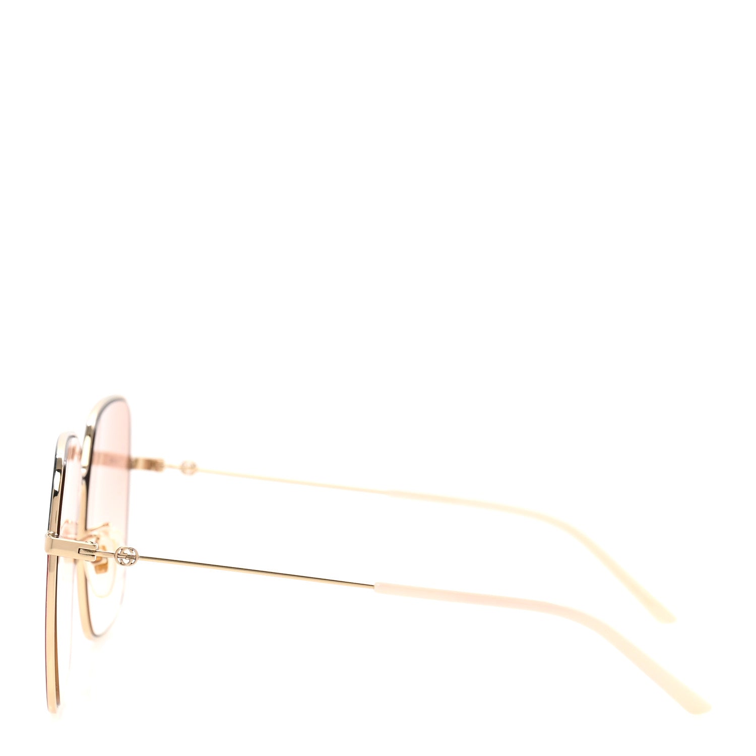 Gucci Metal Square Frame Sunglasses GG0443S Gold Pink 3 of 8