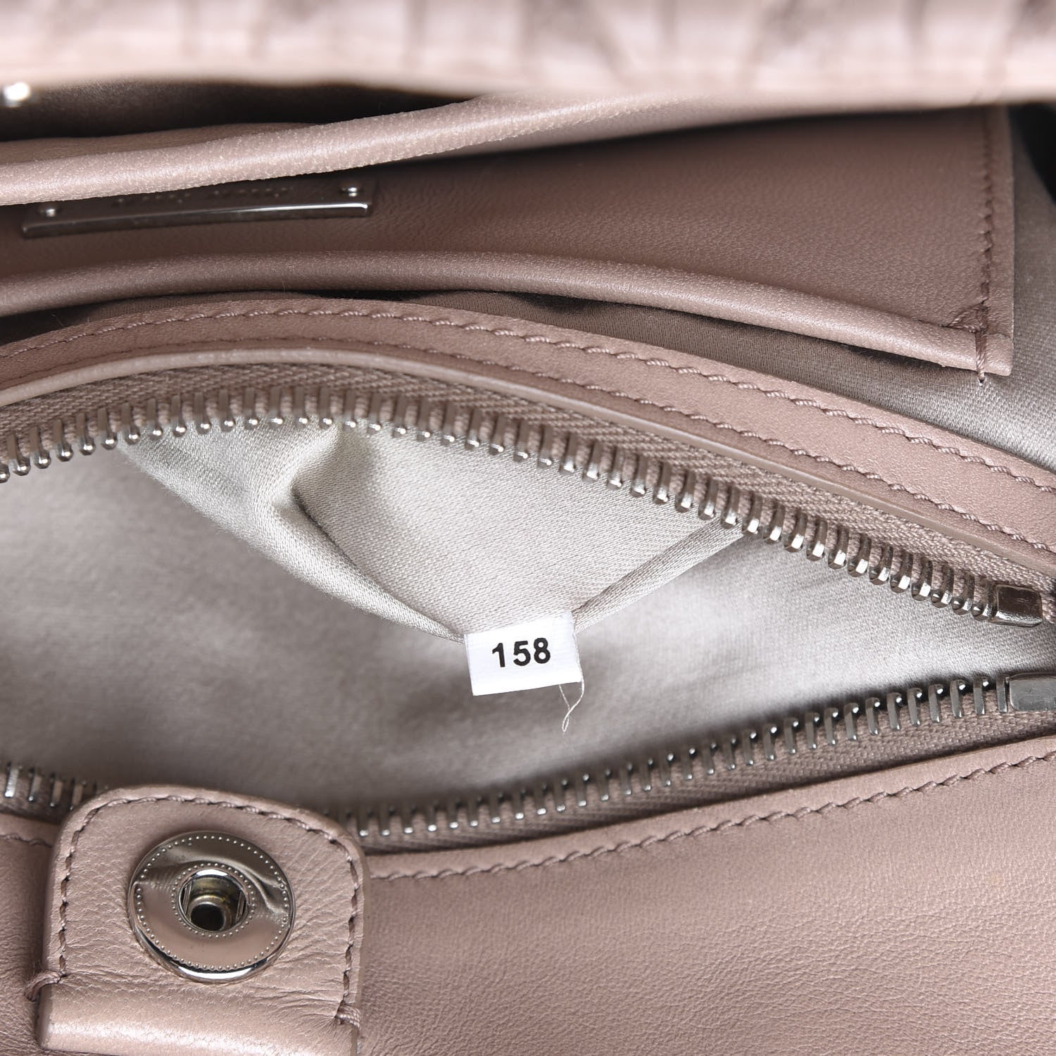 Miu Miu Nappa Matelasse Swarovski Crystal Tote Cammeo 6 of 8