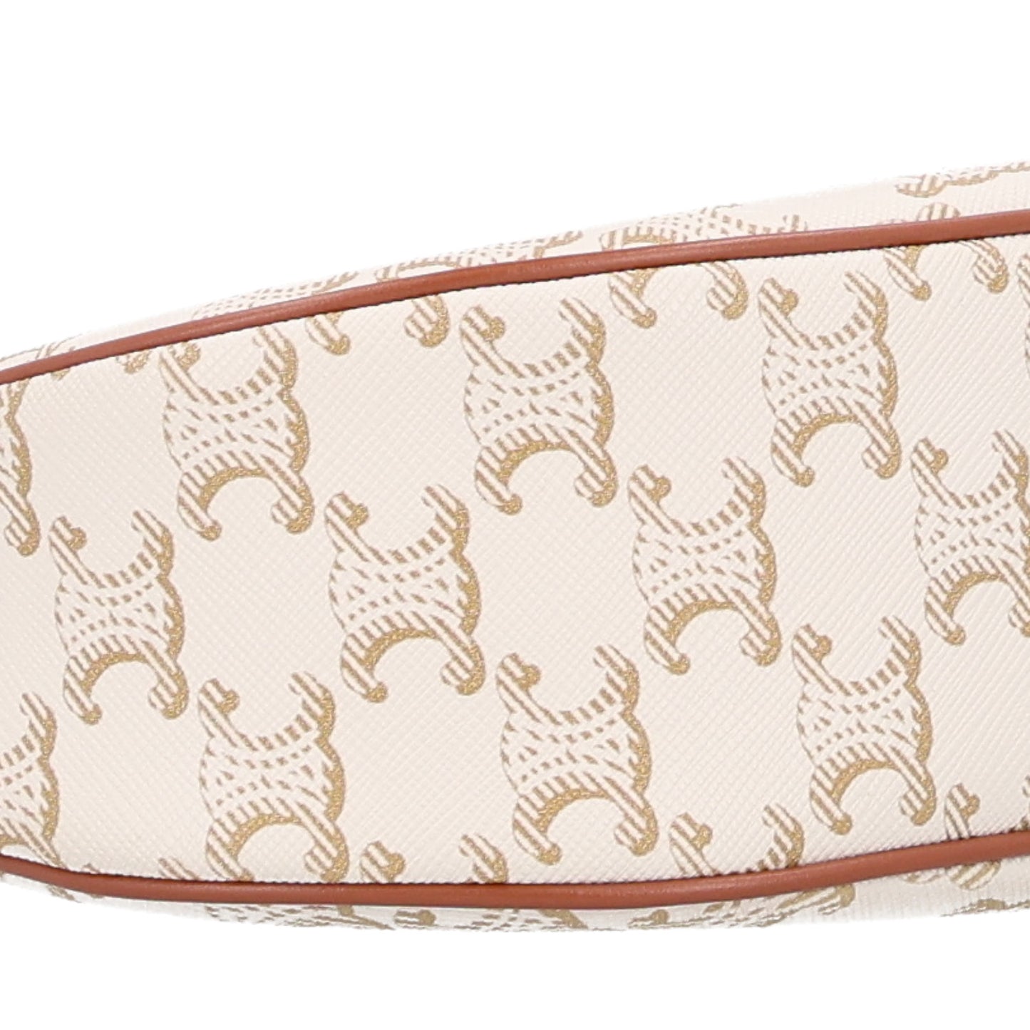 Canvas Calfskin Ava Triomphe Shoulder Bag White