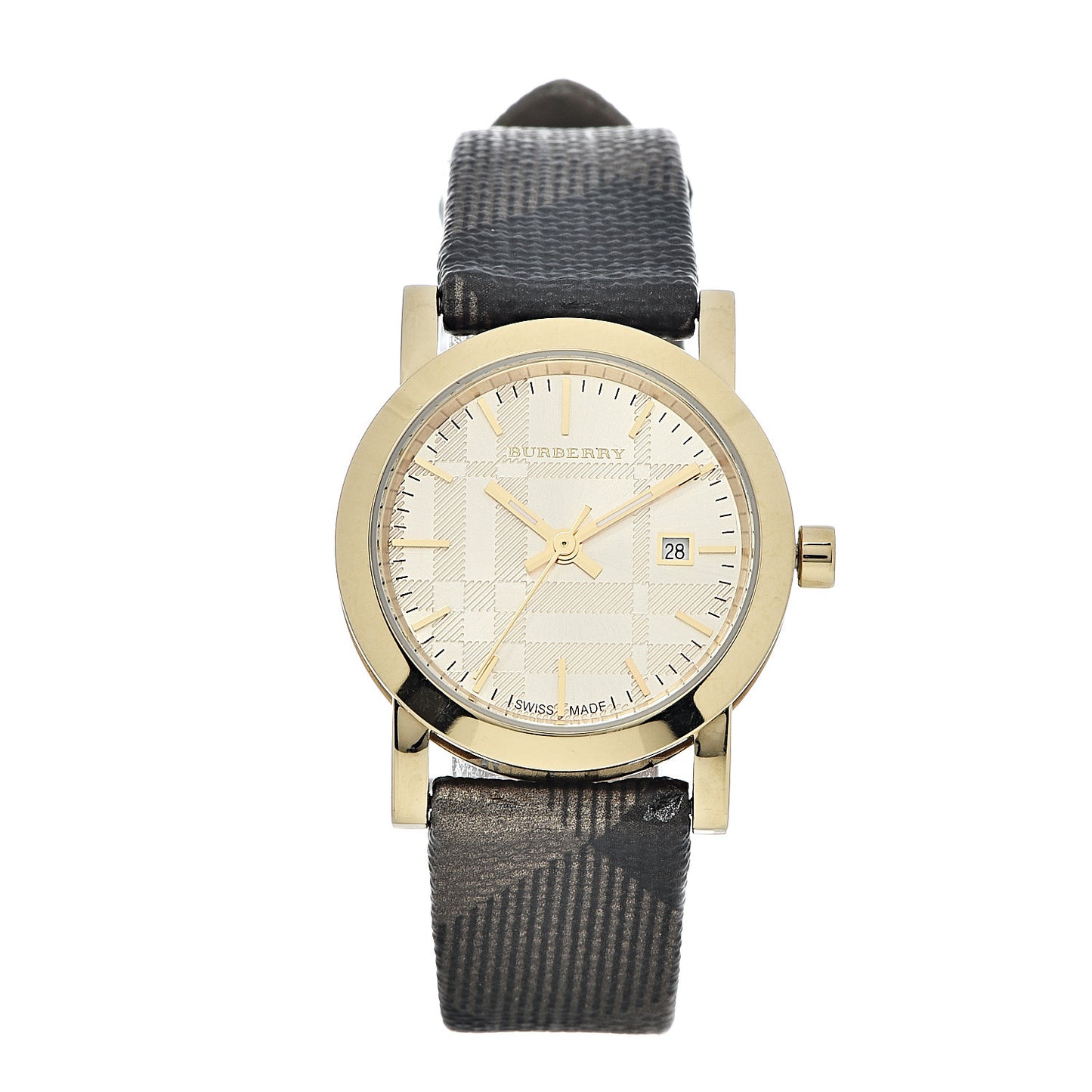 Stainless Steel Calfskin 28mm The City Quartz Watch Gold BU1875
