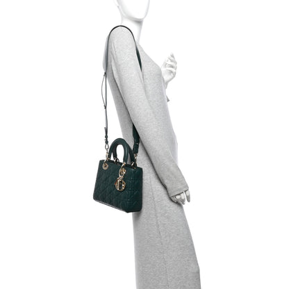 Christian Dior Lambskin Cannage Small My ABCDior Lady Dior Dark Green 2 of 14