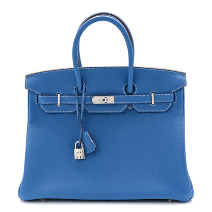 Hermes Togo Horseshoe Birkin 35 Mykonos Iris 1 of 11