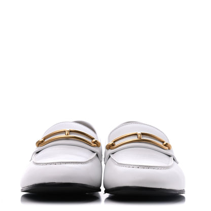 Hermes Calfskin Womens Colette Loafers 37.5 White 2 of 11