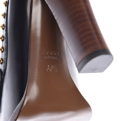 Gucci Calfskin Studded Horsebit Alyssa Pumps 36.5 Black 9 of 13