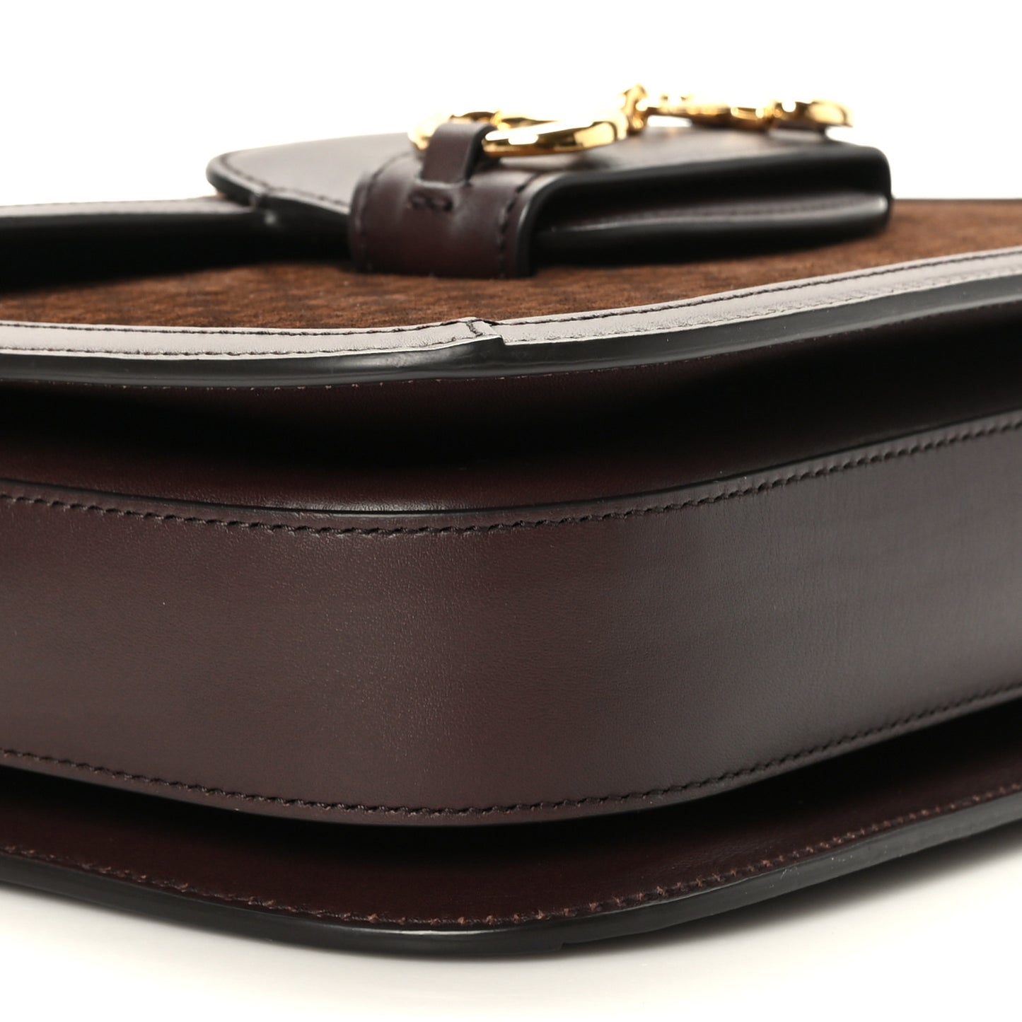 Suede Koi Calfskin Mini G Cube Monogram Horsebit 1955 Shoulder Bag Dark Brown Beige Chocolate