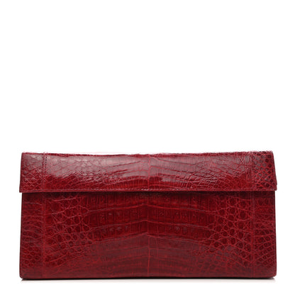 Nancy Gonzalez Crocodile Foldover Clutch Red 1 of 7