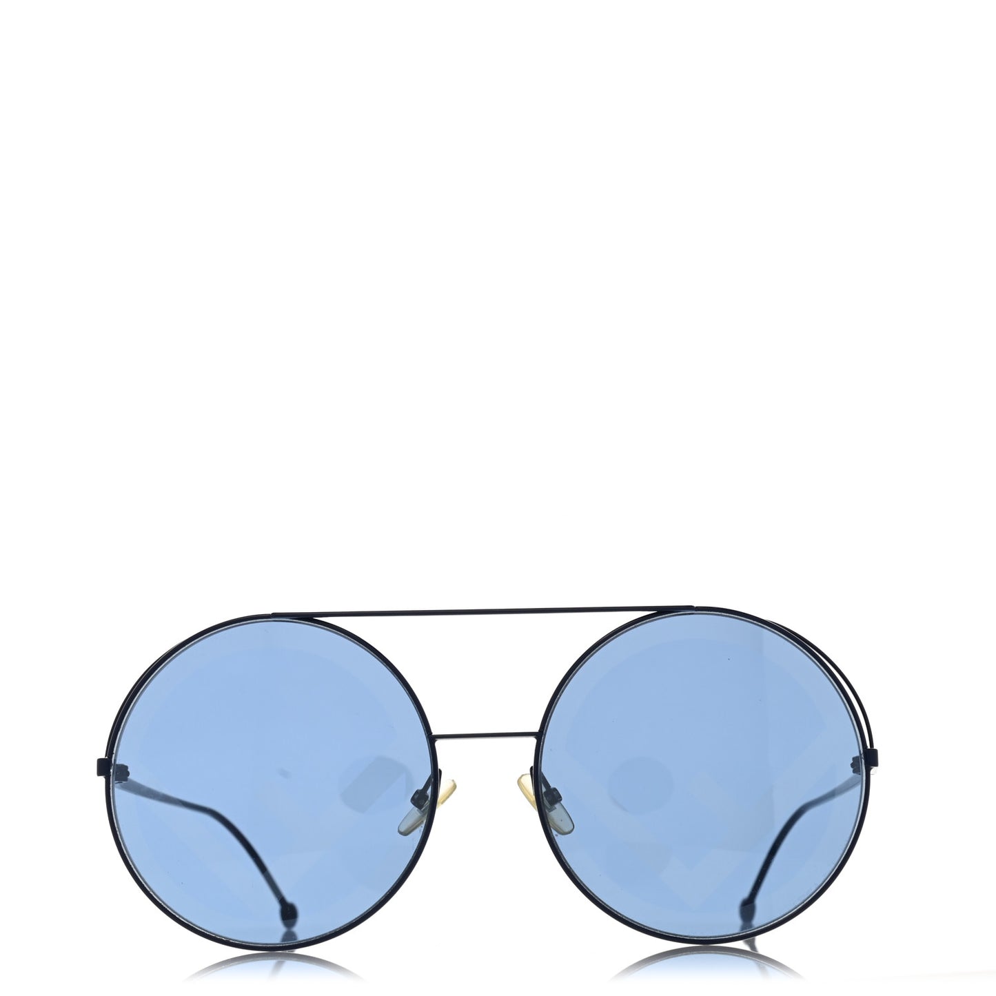 Metal F is Fendi Printed Run Away Round Frame Sunglasses FF 0285/S Black