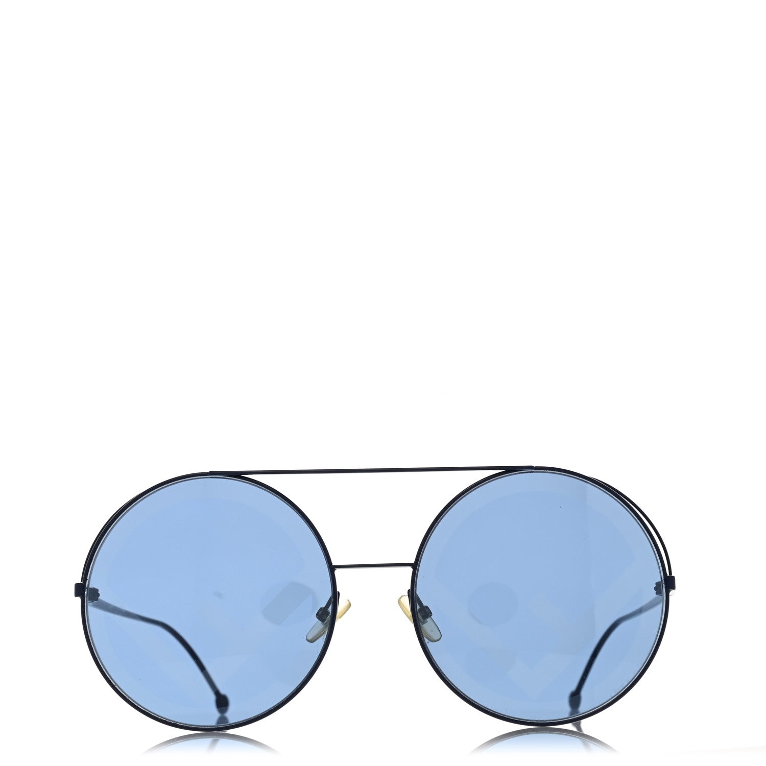 Fendi Metal F is Fendi Printed Run Away Round Frame Sunglasses FF 0285/S Black 2 of 8