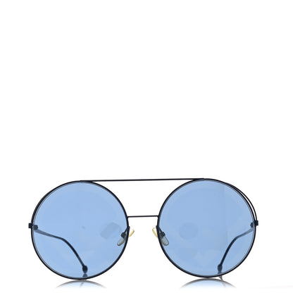 Fendi Metal F is Fendi Printed Run Away Round Frame Sunglasses FF 0285/S Black 2 of 8