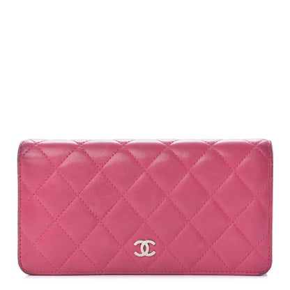 Chanel Lambskin Quilted Yen Wallet Fuchsia 1 of 13