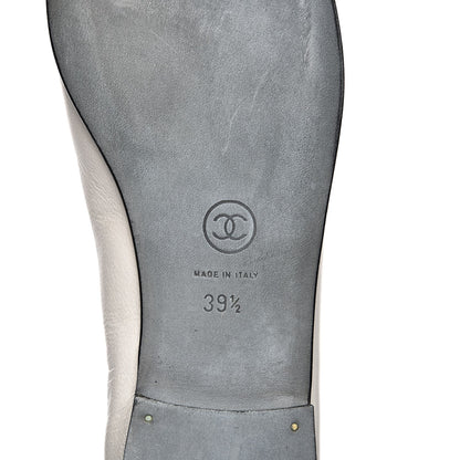 Chanel Lambskin Cap Toe Ballerina Flats 39.5 Grey Black 7 of 7