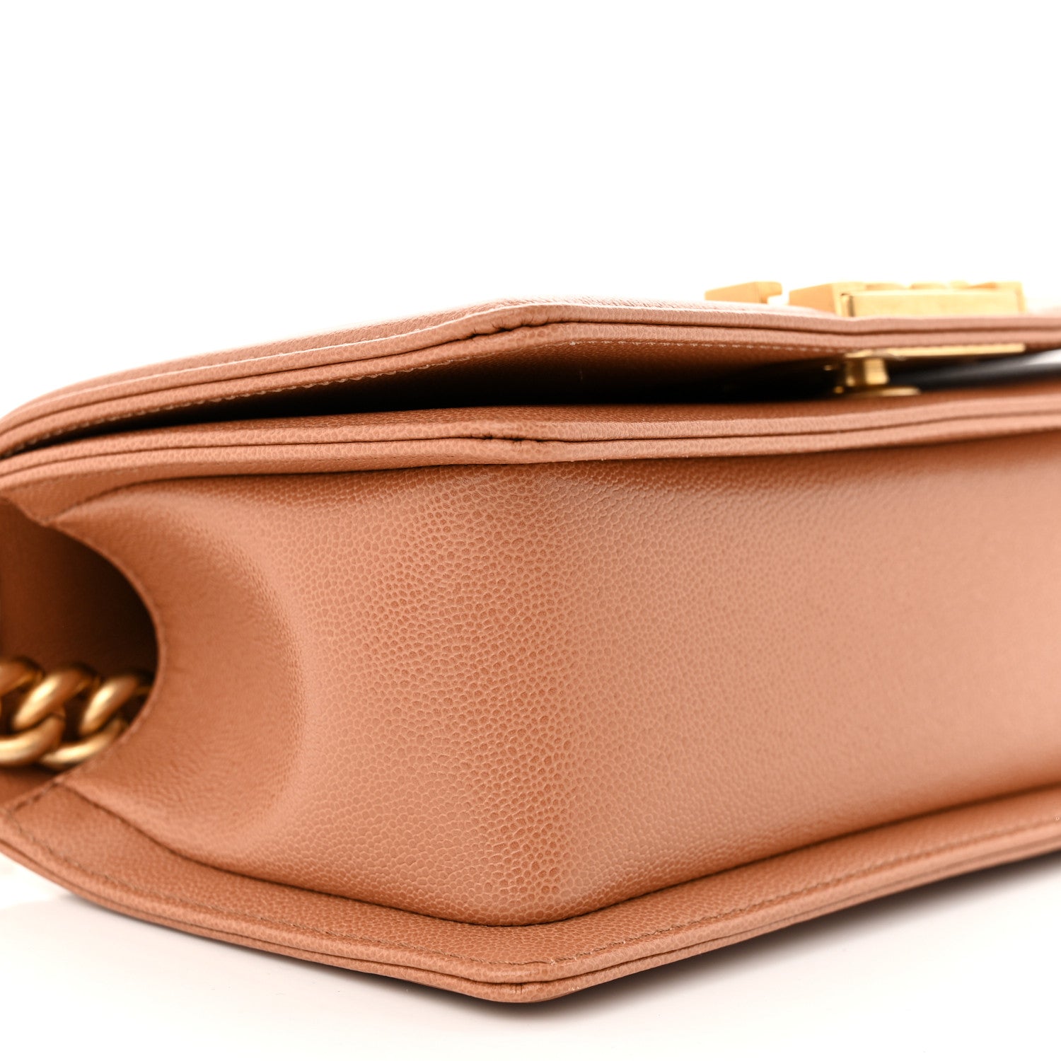 Chanel Caviar Chevron Quilted Small Boy Flap Brown 6 of 11