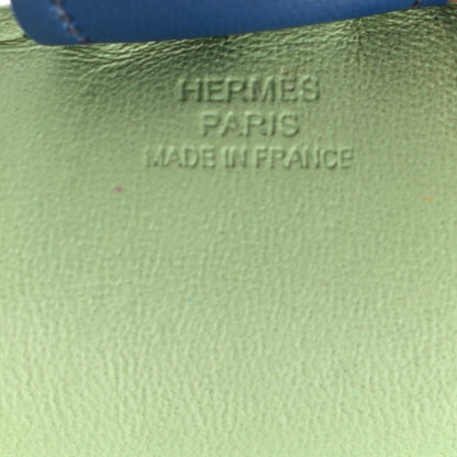 Hermes Milo Lambskin Grigri Rodeo Horse Bag Charm MM Vert Criquet Sesame Bleu de Malte 3 of 4