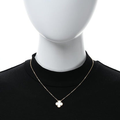 Van Cleef & Arpels 18K Yellow Gold Mother of Pearl Vintage Alhambra Pendant Necklace 2 of 5