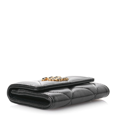 Chanel Lambskin Quilted Chanel 19 Flap Card Holder Black 4 of 9