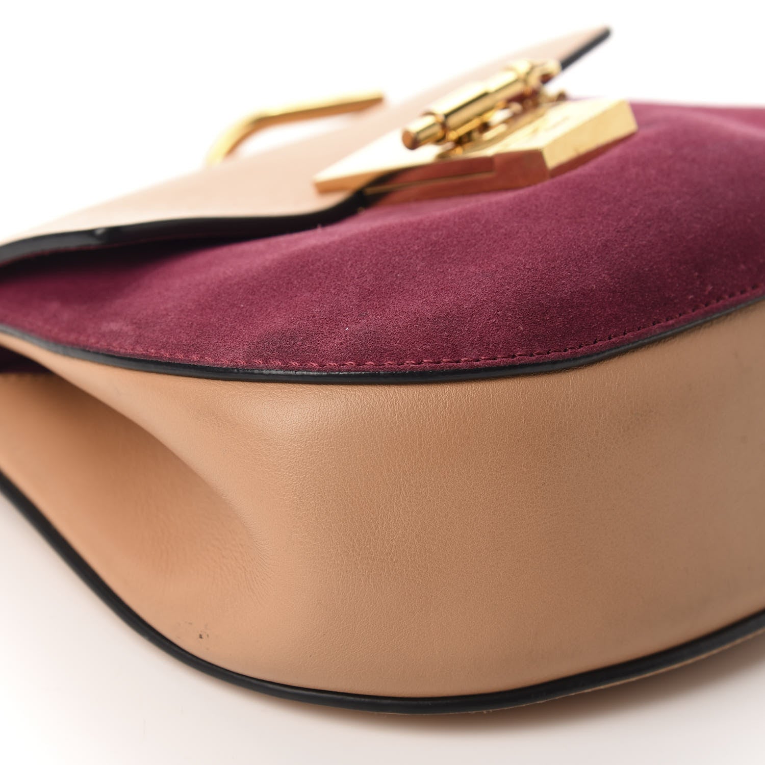 Chloe Suede Smooth Calfskin Lambskin MIni Drew Shoulder Bag Misty Beige 6 of 12
